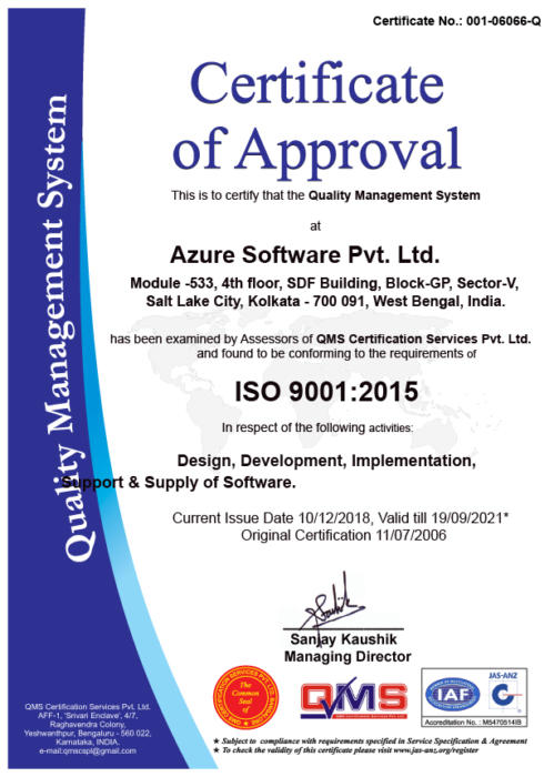 ISO 9001  2015  Certificate copy